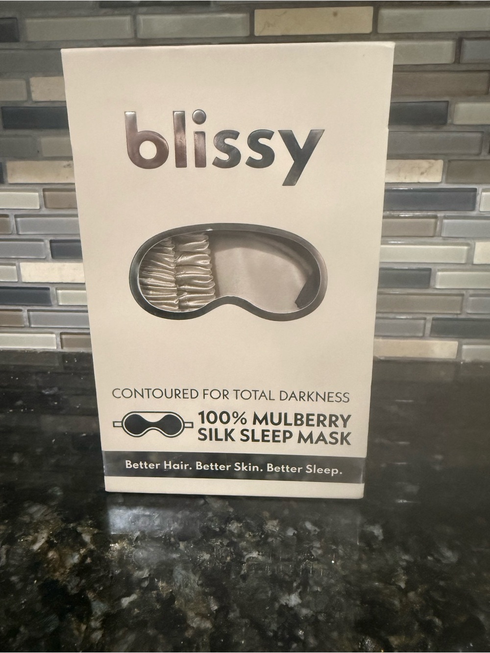 Blissy 100% Mulberry Silk Sleep Mask — Champagne